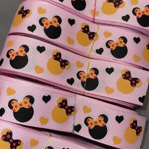 Grosgrain Ribbon 7/8” 5 yards 5/$20 Minnie Mouse bow polka dots pink NEW hearts